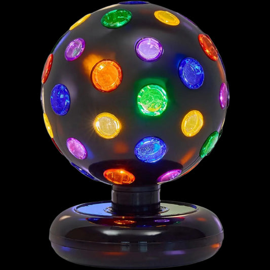 Rotating Disco Ball with LED Lights - Create a Dazzling Dance Atmosphere - Neon Birthday Party Vibes - Dance Party Supplies & Accessories - 11"