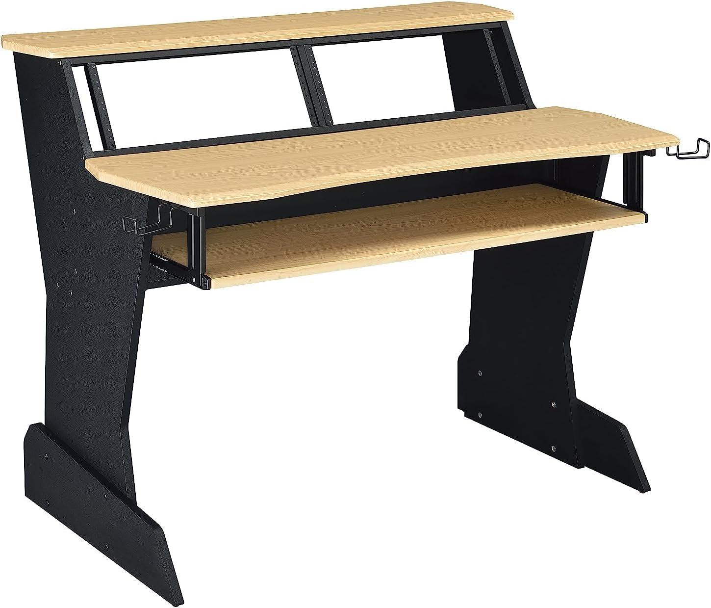 BE200 Series Music Studio Desk Workstation with 2 X 4U Rack (Natural Oak)