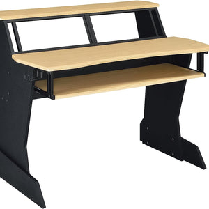 BE200 Series Music Studio Desk Workstation with 2 X 4U Rack (Natural Oak)