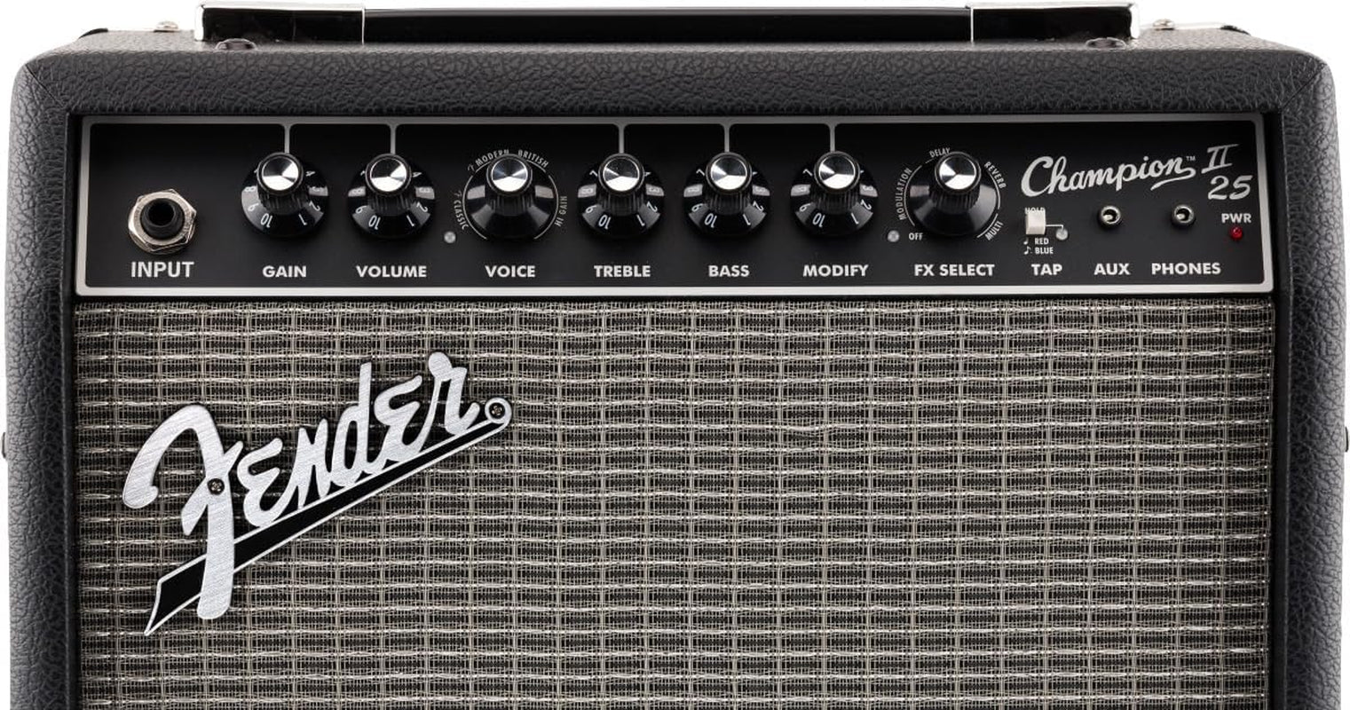 Champion II 25 Watt Guitar Combo Amplifier Bundle with Cable, Austin Bazaar Exclusive 12-Pack Picks, and Instructional Video