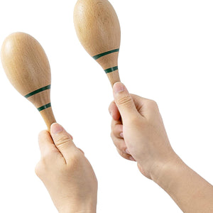 Maracas Hand Percussion Rattles,Beech Wood Material Rumba Shakers with Clear and Professional Sounds Musical Instrument for Party,Games (Natural)