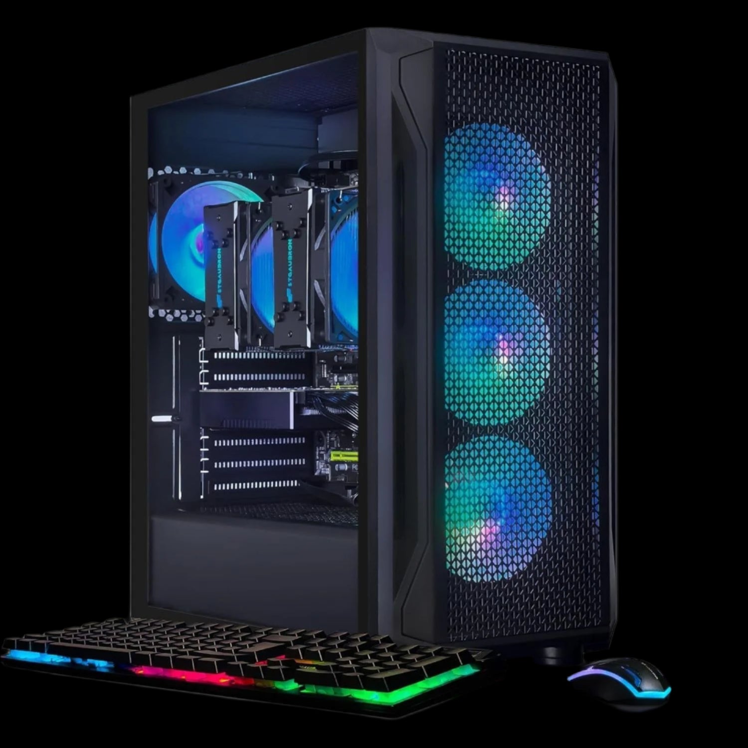 Dual CPU Gaming PC, Dual Intel I7 Xeon E5 up to 3.7Ghz, Radeon RX 580 8G, 16G DDR4, 512G SSD, 600M Wifi, BT 5.0, RGB Fan X 4, Windows 10 Pro