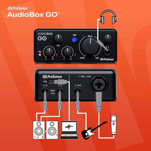 Audiobox GO | USB-C Audio Interface for Music Production with Studio One DAW Recording Software, Music Tutorials, Sound Samples and Virtual Instruments