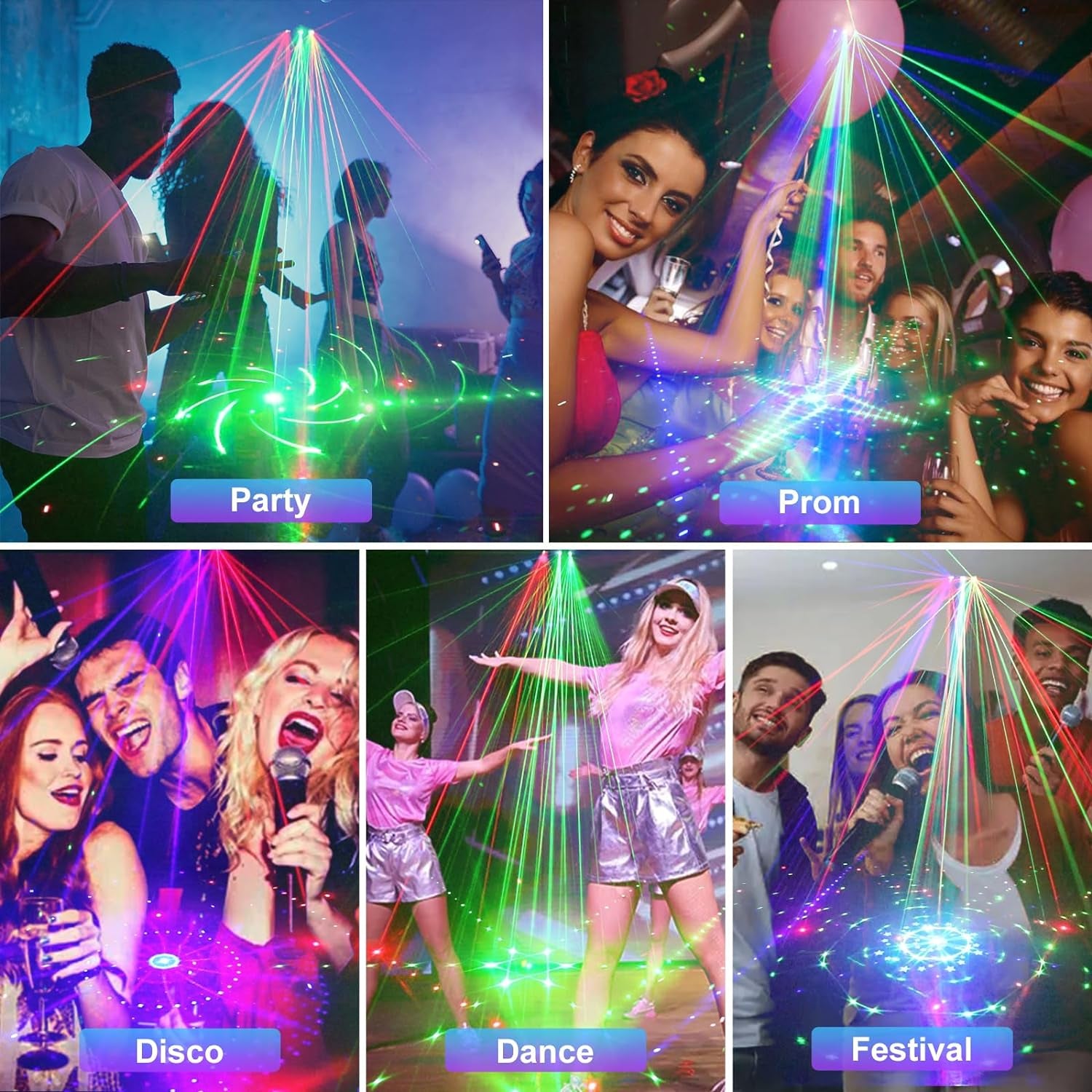 Ultimate DJ Party Lights - 21 Lens RGB UV Disco Strobe with DMX 512 & Remote Control - Perfect for Home Parties, Birthdays & Christmas Celebrations!