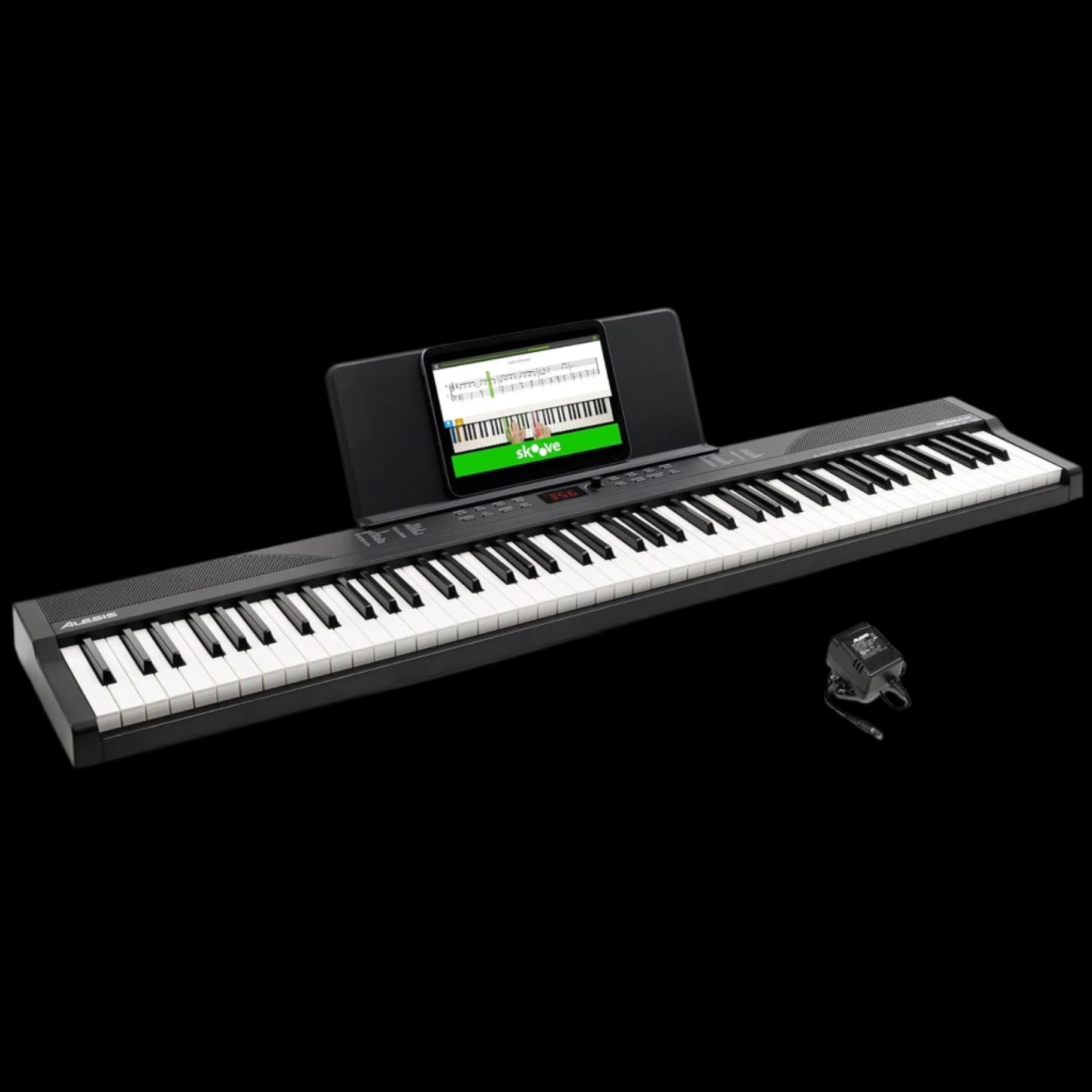 88 Key Keyboard Piano with 480 Sounds, Speakers, USB MIDI, Sheet Music Tablet Rest, Power Adapter and Piano Lessons for Beginners