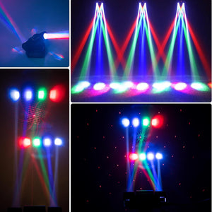 2Arm Moving Head Disco Light RGBW Beam Stage Light LED Rotating Light Starlight DJ Light, DMX & Sound Control, for Wedding KTV Bar Prom Party DJ Event Halloween Christmas