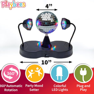 Rotating Disco Ball - LED Revolving Disco Ball with Movable Strobe Lights for Disco Party Decor, Mirror Lights Party, Mini Lava Lamp Alternative, 30 Second Dance Party