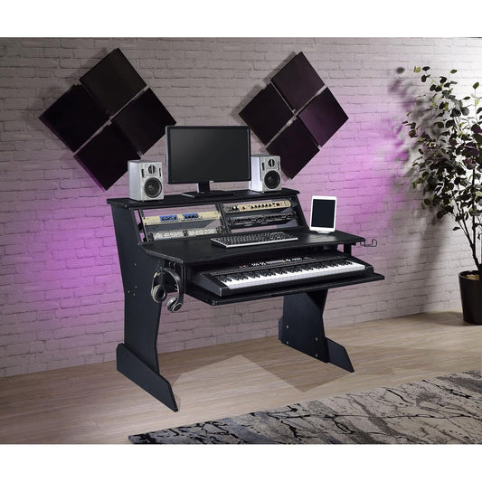 BE200 Series Music Studio Desk Workstation with 2 X 4U Rack (Black)