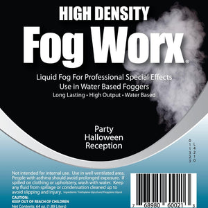 Fogworx Extreme High Density Fog Juice - Long Lasting, High Output, Water Based Fog Machine Fluid - Half Gallon, 64Oz