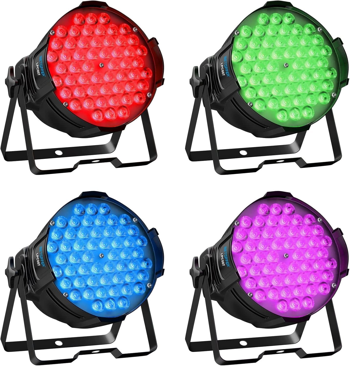 DJ Lights DMX Sound Activated, 54 X 3W LED Par Lights RGB Stage Lights DMX, DJ Par Lights for Church, Concert, Wedding, Party, Bar, Stage Lighting (1)