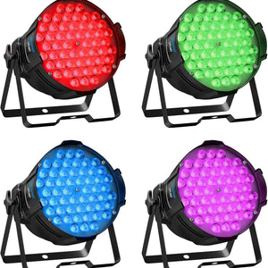 DJ Lights DMX Sound Activated, 54 X 3W LED Par Lights RGB Stage Lights DMX, DJ Par Lights for Church, Concert, Wedding, Party, Bar, Stage Lighting (1)