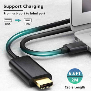 USB Male to HDMI Male Adapter Cable, 6.6 Ft