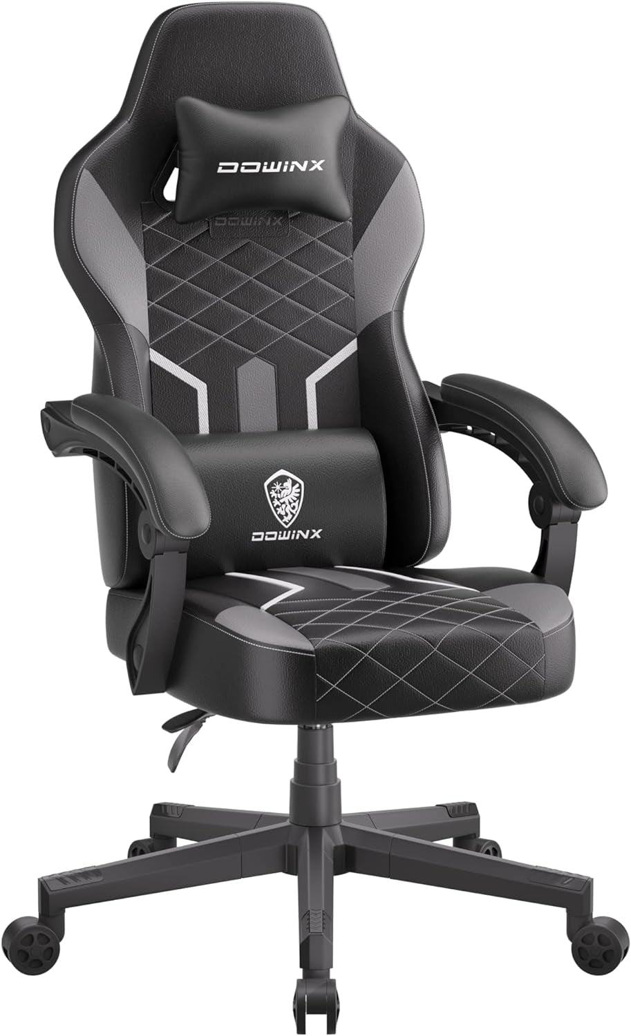 Gaming Chair with Pocket Spring Cushion, Ergonomic Computer Chair High Back, Reclining Game Chair Pu Leather 350LBS, Black