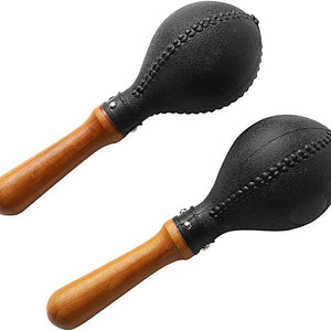 Percussion Maracas Pair of Shakers Rattles Sand Hammer Percussion Instrument with ABS Plastic Shells and Wooden Handles for Live Performances and Recording Sessions