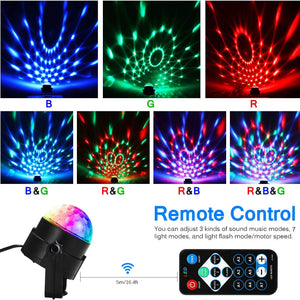 Party Lights, Dj Rave Lights Led Strobe Lights Sound Activated Stage Lights Projected Effect Dancing Lights Remote Control for Birthday Xmas Wedding Bar Kids Christmas-1 Pack