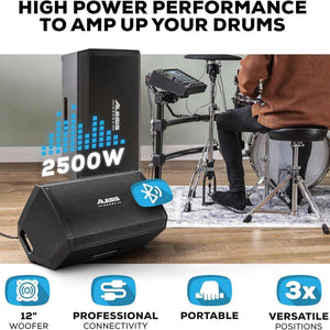 Strike Amp 12 MK2-2500W Drum Amp Speaker for Electric Drum Set with Bluetooth, 12