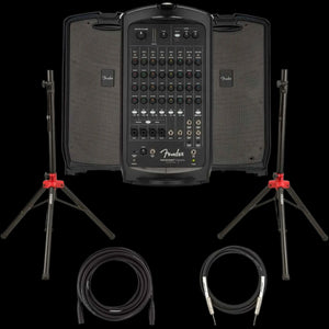 Passport Venue S2 Portable PA System Bundle with Compact Speaker Stands, XLR Cable, and Instrument Cable