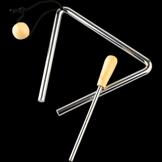 Triangle Hand Percussion with Striker, Rhythm Steel Triangles Music Instrument (5 Inch)