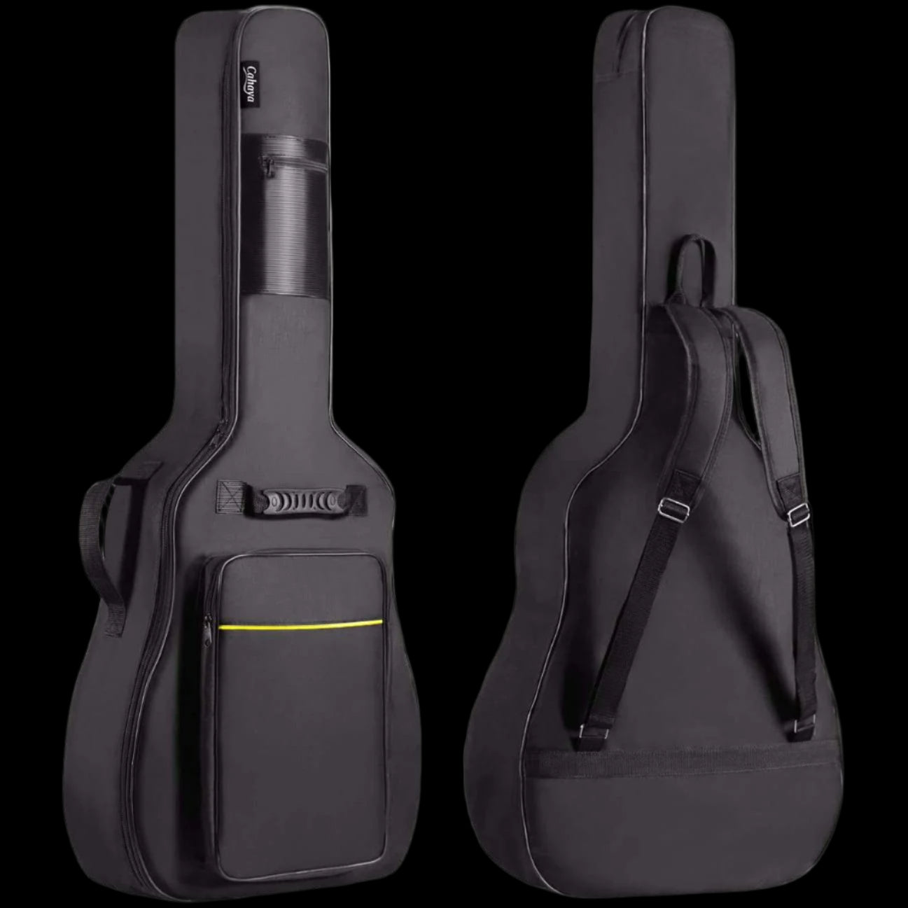 41 in Acoustic Guitar Bag 0.35 in Thick Padding Water Resistent Dual Adjustable Shoulder Strap Guitar Case Gig Bag with Back Hanger Loop, Black CY0152