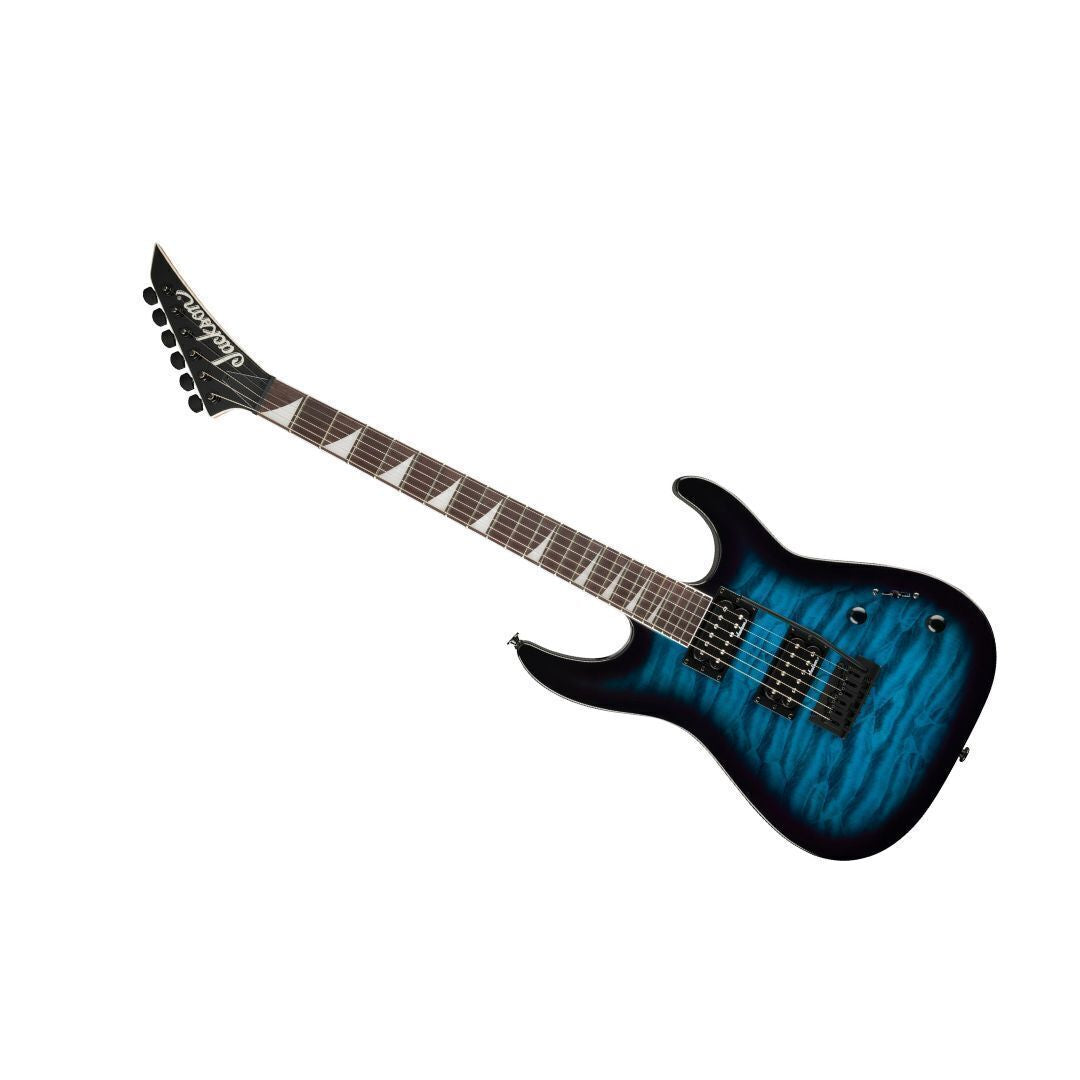 Jackson JS Series Dinky JS20 DKAQ 2PT 6 String Electric Guitar Transparent Blue