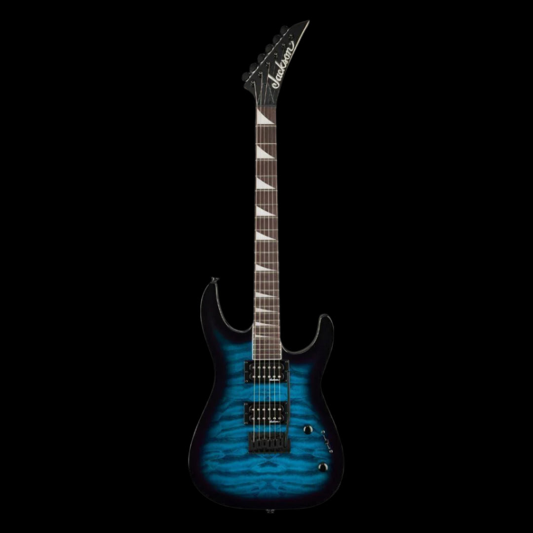 Jackson JS Series Dinky JS20 DKAQ 2PT 6 String Electric Guitar Transparent Blue