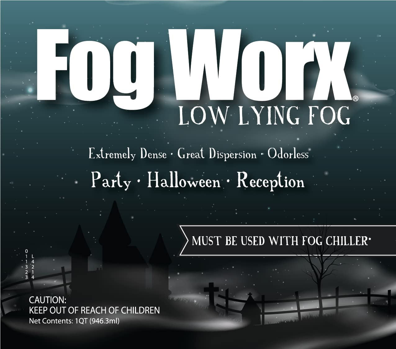 Fogworx Low Lying Fog Juice, Long Lasting Low Lying Indoor-Outdoor Fog, Designed Fog Chillers, Ground Foggers and Low Lying Fog Generators, 1 Quart