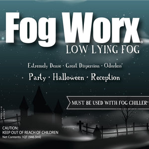 Fogworx Low Lying Fog Juice, Long Lasting Low Lying Indoor-Outdoor Fog, Designed Fog Chillers, Ground Foggers and Low Lying Fog Generators, 1 Quart