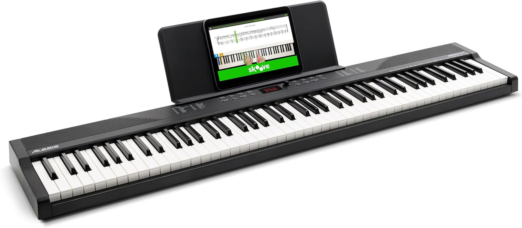 88 Key Keyboard Piano with 480 Sounds, Speakers, USB MIDI, Sheet Music Tablet Rest, Power Adapter and Piano Lessons for Beginners