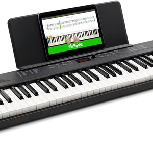 88 Key Keyboard Piano with 480 Sounds, Speakers, USB MIDI, Sheet Music Tablet Rest, Power Adapter and Piano Lessons for Beginners