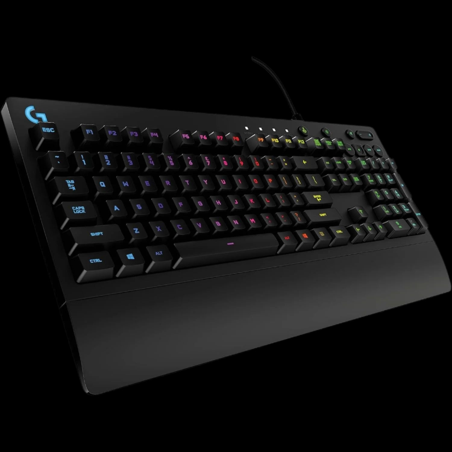 213 Prodigy Gaming Keyboard, LIGHTSYNC RGB Backlit Keys, Spill-Resistant, Customizable Keys, Dedicated Multi-Media Keys – Black