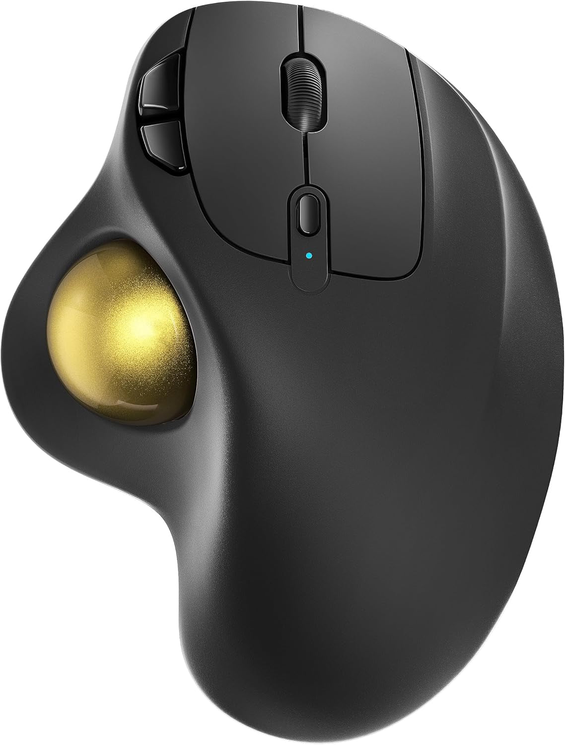 M501 Wireless Trackball Mouse, Rechargeable Ergonomic, Easy Thumb Control, Precise & Smooth Tracking, 3 Device Connection (Bluetooth or USB Receiver), Compatible for PC, Laptop, Mac, Windows.