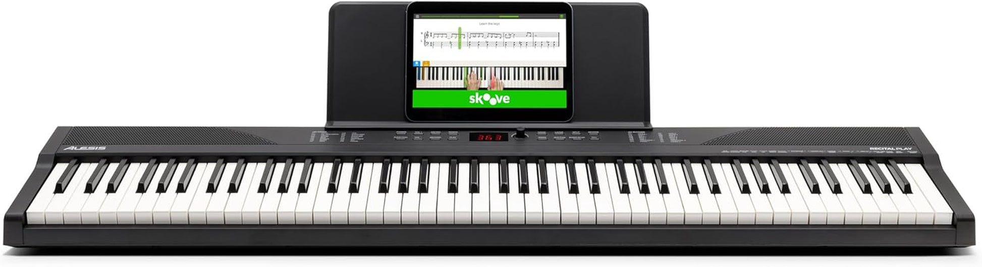 88 Key Keyboard Piano with 480 Sounds, Speakers, USB MIDI, Sheet Music Tablet Rest, Power Adapter and Piano Lessons for Beginners