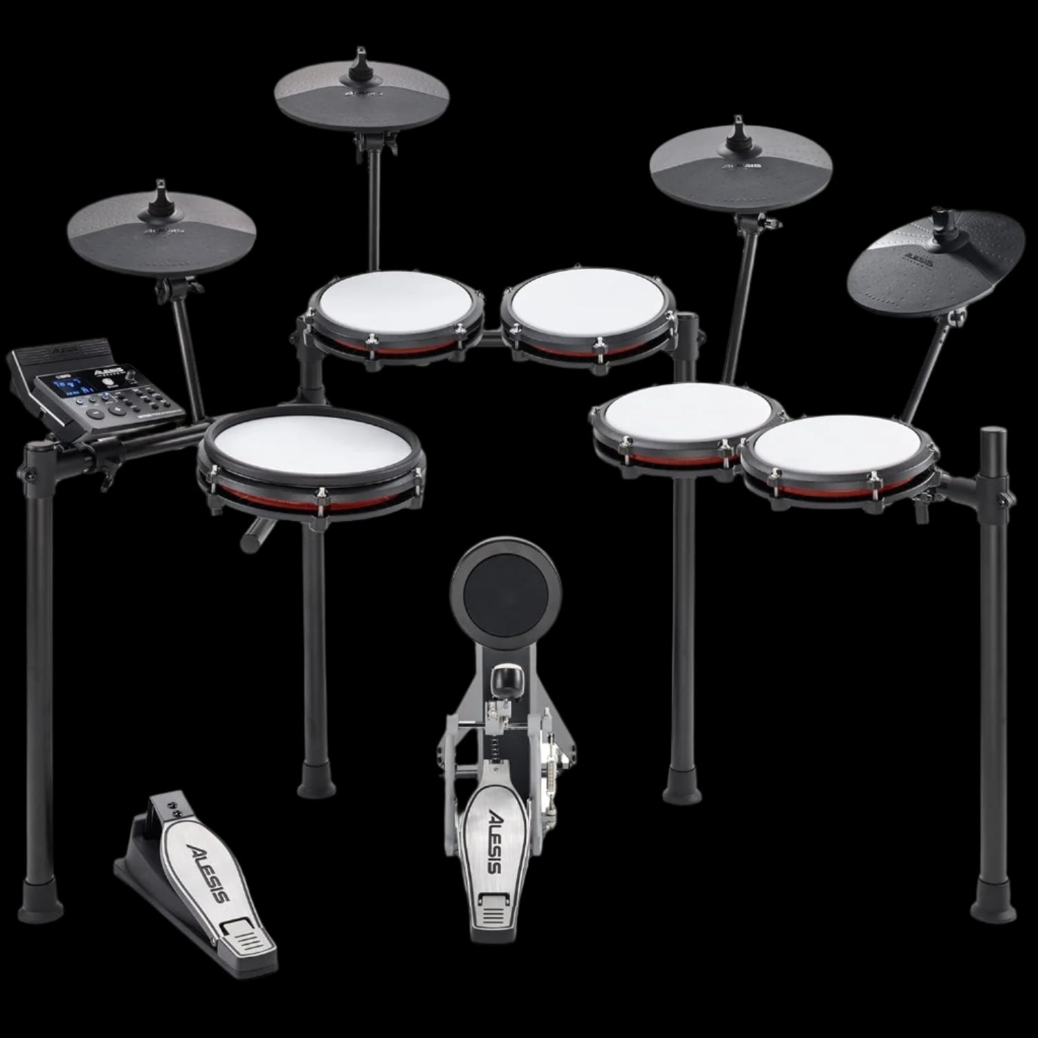 Nitro Max Kit 10 Piece Electric Drum Set with Quiet Mesh Pads, 10" Dual Zone Snare, Bluetooth, 440+ Sounds, Drumeo, USB MIDI, Kick Pedal