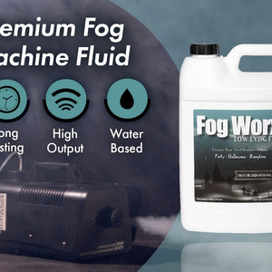 Fogworx Low Lying Fog Juice, Low Lying Indoor-Outdoor Fog, Designed Fog Chillers, Ground Foggers and Low Lying Fog Generators, 1 Gallon