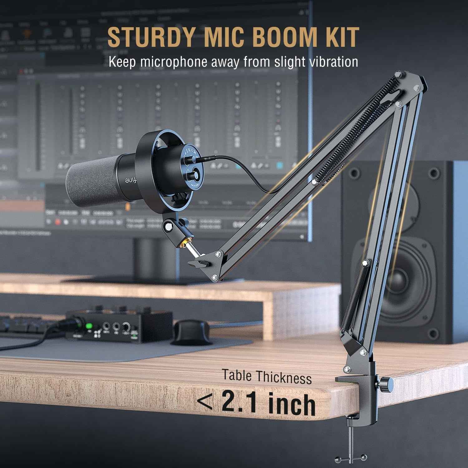 K688 Podcast Microphone Kit, USB/XLR Dynamic Microphone with Boom Arm for PC/XLR Mixer, Gaming Mic with Mute Button, Headphone Jack for Vocal, Voice-Over, Streaming, Music Recording -K688CT