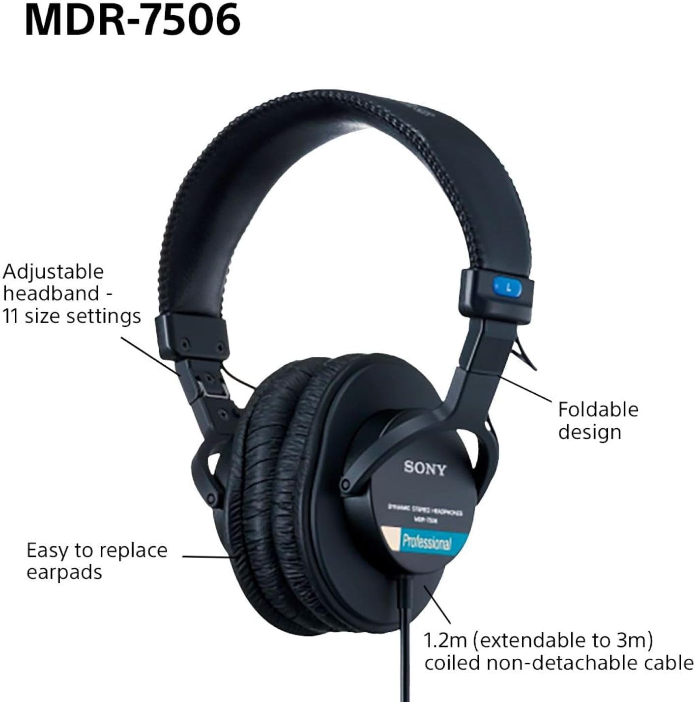 MDR7506 Professional Large Diaphragm Headphone