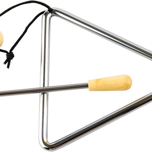 Triangle Hand Percussion with Striker, Rhythm Steel Triangles Music Instrument (5 Inch)