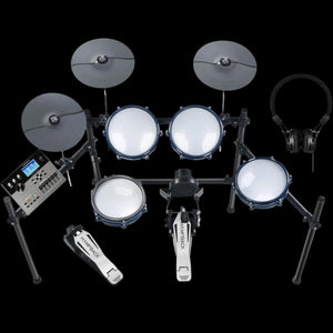 ACE-307 Electric Drum Sets for Beginner with Quite Electronic Drum Mesh Pads, 2 Cymbals W/Choke, 52+20 Drum Kits and 918 Sounds, USB MIDI, Recording Function(5 Pads, 3 Cymbals)