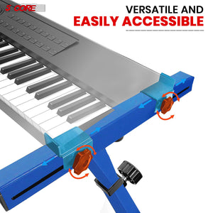 5Core Keyboard Stand Z Style Adjustable Electric Piano Riser Holder + Wheels