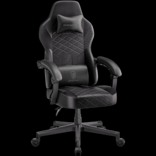 Gaming Chair with Pocket Spring Cushion, Ergonomic Computer Chair High Back, Reclining Game Chair Pu Leather 350LBS, Black