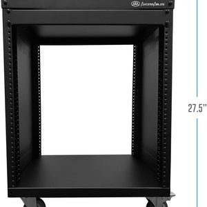 Axcessables 12U AV Rack Stand | 12 Space Component Rack Cabinet | Removable Side Panels for Open-Frame | 550Lb Capacity Four Post Network Server Case| 19-Inch Rack-Mountable Cabinet (RK12U)