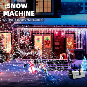 Snow Machine 1500W Snow Making Machine Snowflake Maker for Christmas Wedding Kids Party Stage Effect with Wired Remote Control