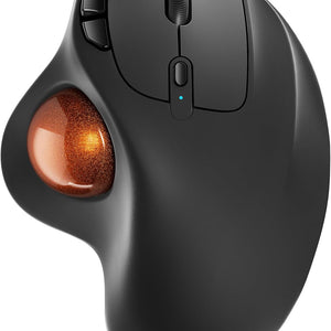 M501 Wireless Trackball Mouse, Rechargeable Ergonomic, Easy Thumb Control, Precise & Smooth Tracking, 3 Device Connection (Bluetooth or USB Receiver), Compatible for PC, Laptop, Mac, Windows.