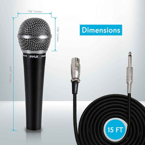 Pyle PDMIC58 Microphone 15Ft XLR to 1/4''