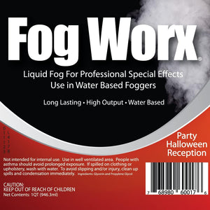 Fogworx Fog Juice - 1 Quart of Premium Odorless Fog Fluid (32 Oz) - Medium Density, High Output, Long Lasting Fog Machine Fluid for 400 Watt to 1500 Watt Machines