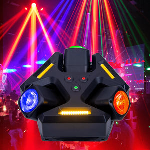 2Arm Moving Head Disco Light RGBW Beam Stage Light LED Rotating Light Starlight DJ Light, DMX & Sound Control, for Wedding KTV Bar Prom Party DJ Event Halloween Christmas