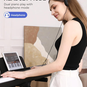 Semi-Weighted Piano Keyboard 88 Keys with Stand, Full-Size Electric Keyboard Piano for Beginners,Portable 88 Key Keyboard with 900 Tones,700 Rhythms,110 Demo Songs,Usb-Midi, FEP300X, Black