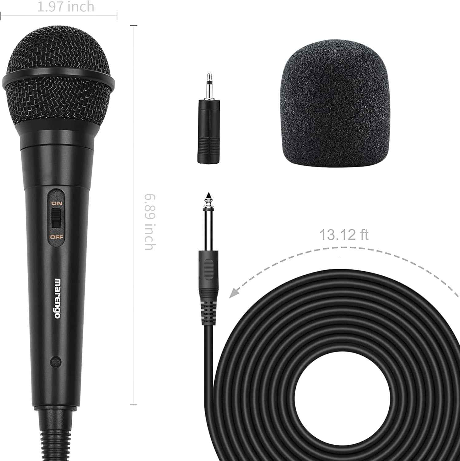 Cardioid Wired Microphone, 13Ft Cable