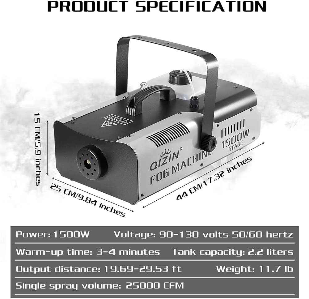 1500W Fog Machine W/ 2 Controllers