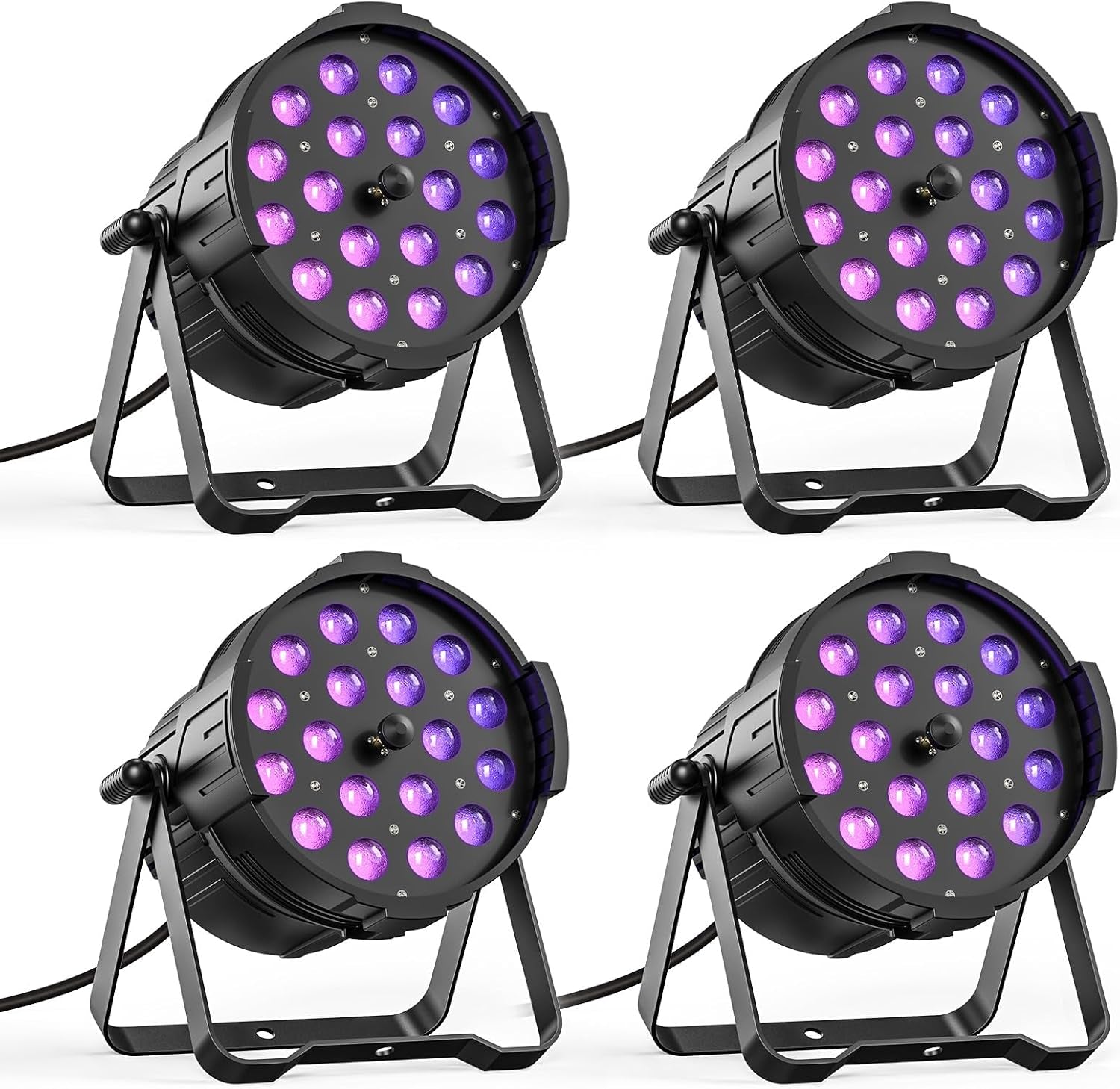 LED Zoom Par Light 18X18W RGBWA+UV 6-In-1 Stage Light, High Power Professional Wash DJ Light DMX Sound Activated Uplights for Events Christmas Party Wedding Church Bar-1 Pack